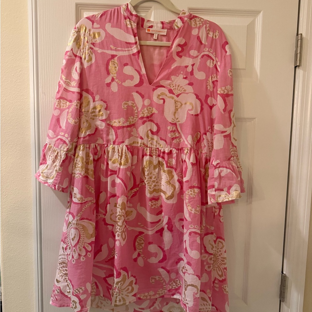 Jude Connally Pink and Cream Floral Dress